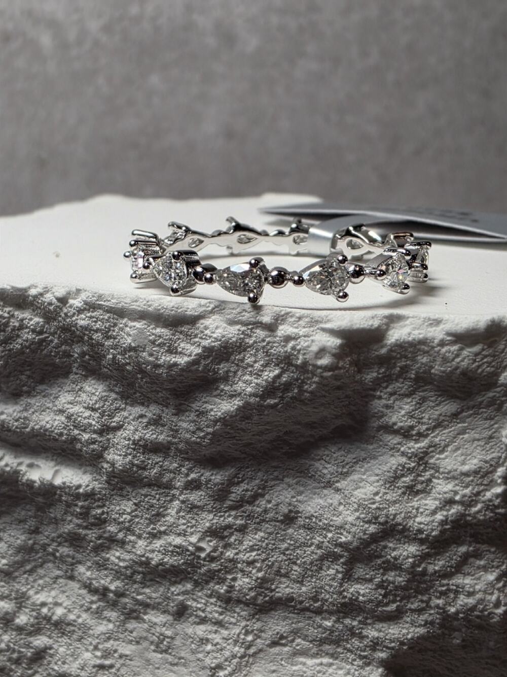 S7 0.93ctw Moissanite Marquise Eternity Band 925 Sterling Silver w/Solid Back